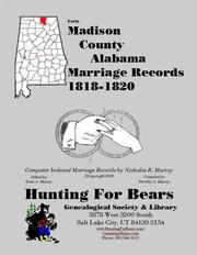 Cover of: Early Madison County Alabama Marriage Records 1818-1820