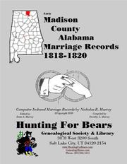 Cover of: Madison Co AL Marriages 1818-1820 by 