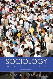 Cover of: Sociology Matters with PowerWeb by Richard T. Schaefer