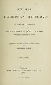 Cover of: Studies in European history