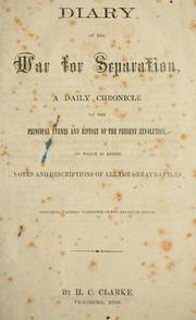 Cover of: Diary of the war for separation