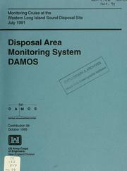 Cover of: Monitoring cruise at the western Long Island Sound disposal site, July 1991