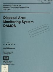 Cover of: Monitoring cruise at the Western Long Island Sound Disposal Site, July 1992