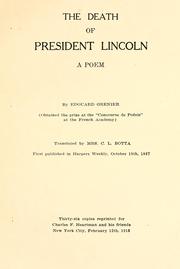 Cover of: The death of President Lincoln: a poem