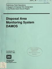 Cover of: Preliminary field operations in support of disposal site designation in the Rhode Island Sound region