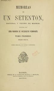 Cover of: Memorias de un Setenton by Ramón de Mesonero Romanos