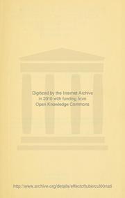 Cover of: The effect of tuberculosis institutions on the value and desirability of surrounding property