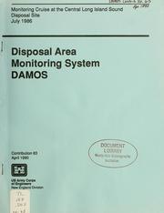 Cover of: Monitoring cruise at the Central Long Island Sound Disposal Site, Aug. & Sep. 1987