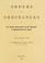 Cover of: Orders and ordinances for the better government of the Hospitall of Bartholomew the Lesse. With a prefatory note by W. Morrant Baker