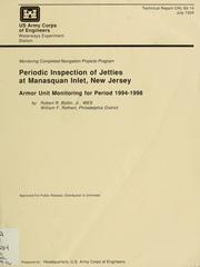 Cover of: Periodic inspection of jetties at Manasquan Inlet, New Jersey: armor unit monitoring for period 1994-1998