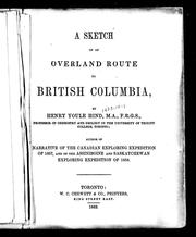 Cover of: A sketch of an overland route to British Columbia