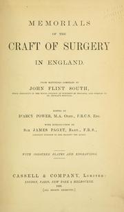 Cover of: Memorials of the craft of surgery in England