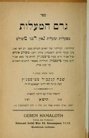 Cover of: Gerem ha-ma'alot by Schewach Knöbil