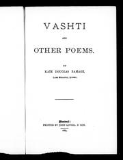 Cover of: Vashti and other poems by Kate Douglas Ramage