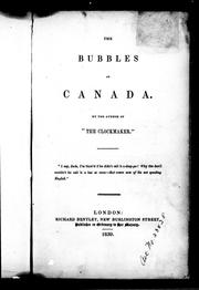 Cover of: The bubbles of Canada by Thomas Chandler Haliburton