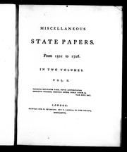 Cover of: Miscellaneous state papers from 1501 to 1726