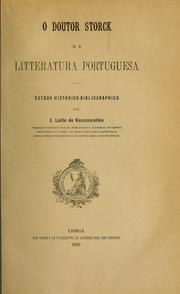 Cover of: O doutor Storck e a litteratura portuguesa, estudo historico-bibliographico by J. Leite de Vasconcellos