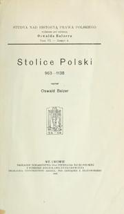Cover of: Stolice Polski, 963-1138