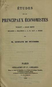 Cover of: Études sur les principaux économistes by Michel Gustave Partounau Du Puynode