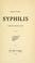 Cover of: Hieronymus Fracastor's Syphilis
