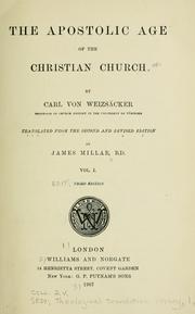 Cover of: The apostolic age of the Christian Church