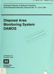 Cover of: Chemical analyses of sediment sampling at the Massachusetts Bay Disposal Site, 5-7 June 1989
