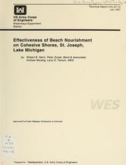 Cover of: Effectiveness of beach nourishment on cohesive shores, St. Joseph, Lake Michigan