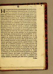 Cover of: Haviendose experimentado en esta ciudad, una epidemia catharral, ..