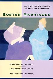 Cover of: Boston Marriages by Esther D. Rothblum