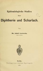 Cover of: Epidemiologische Studien über Diphtherie und Scharlach