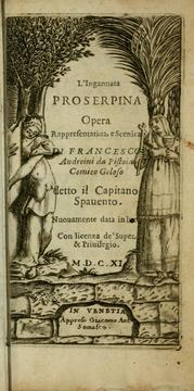 Cover of: L'ingannata Proserpina: opera rappresentatiua, e scenica