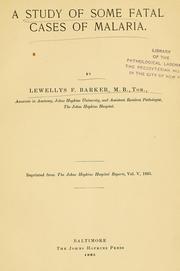 Cover of: A study of some fatal cases of malaria