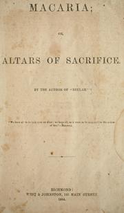 Cover of: Macaria; or, Altars of sacrifice