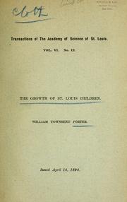 Cover of: The growth of St. Louis children