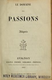 Cover of: Le domaine des passions