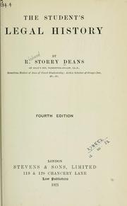Cover of: The student's legal history