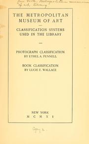 Cover of: Classification systems used in the Library.: Photograph classification : Book classification