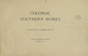Cover of: Colonial southern homes