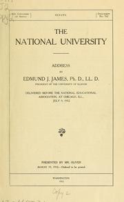 The national university by Edmund J. James