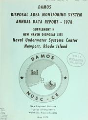 Cover of: Disposal area monitoring system annual data report -: 1978: supplement H site report - New Haven
