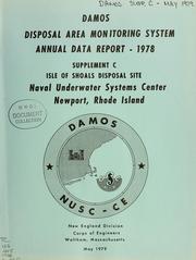 Cover of: Disposal area monitoring system annual data report -: 1978: supplement C site report - Isle of Shoals
