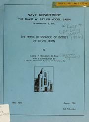 Cover of: The wave resistance of bodies of revolution by Georg P. Weinblum, Georg P. Weinblum