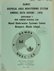 Cover of: Disposal area monitoring system annual data report -: 1978: supplement F site report - New London