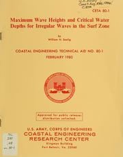 Cover of: Maximum wave heights and critical water depths for irregular waves in the surf zone
