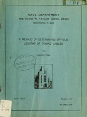 Cover of: A method of determining optimum lengths of towing cables