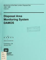 Cover of: Monitoring at the New London Disposal Site, 1992-1998
