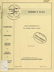 Cover of: Motion characteristics of NRL platform (FORDS) in waves