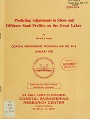 Cover of: Predicting adjustments in shore and offshore sand profiles on the Great Lakes