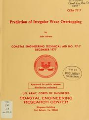Cover of: Prediction of irregular wave overtopping by John Ahrens