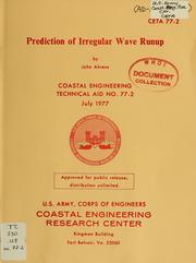 Cover of: Prediction of irregular wave runup by John Ahrens